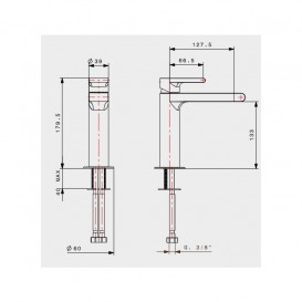 Змішувач для раковини Bonomi Bonny одноважільний вилив 127.5 мм хром 343000/F