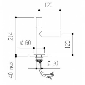 Смеситель для раковины Bonomi Tube однорычажный с донным клапаном хром 143006/F