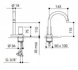 Змішувач для раковини Bonomi Zero одноважільний хром 113126/F