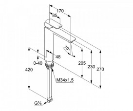 Смеситель для раковины-чаши Kludi Ameo однорычажный хром 412960575