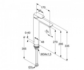 Смеситель для раковины-чаши Kludi Ameo однорычажный хром 412980575