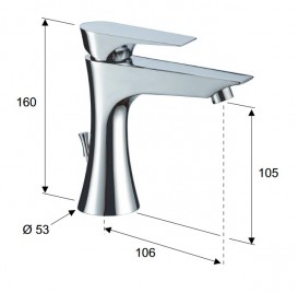 Змішувач для раковини Daniel Diva з донним клапаном хром DV605CR