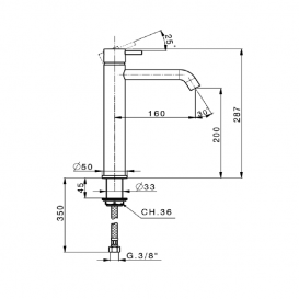 Смеситель для раковины Devit Art высокий однорычажный черный матовый 15X11140B