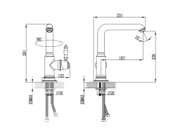 Смеситель для раковины Devit Charlestone Ceramic высокий однорычажный с донным клапаном хром 345X1142