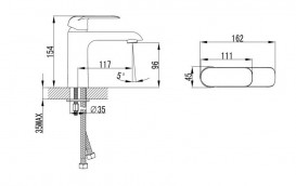 Змішувач для раковини Devit Iven одноважільний латунь хром 43111141