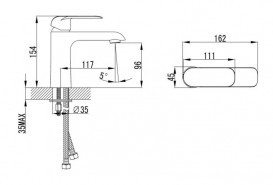 Змішувач для раковини Devit Iven одноважільний латунь білий/хром 43111141W
