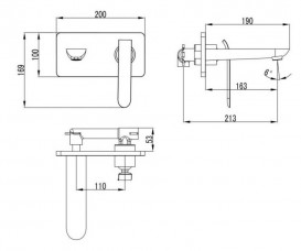 Смеситель для раковины Devit Katarina настенный однорычажный с донным клапаном хром 3751X148
