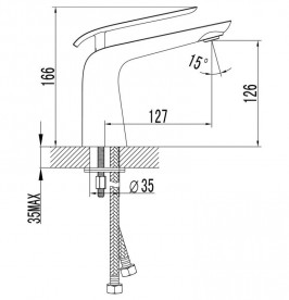 Смеситель для раковины Devit Katarina однорычажный латунь хром/белый 37511148W