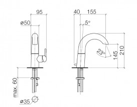 Змішувач для раковини Dornbracht Source врізний одноважільний хром 33.513.940.00