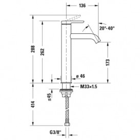 Змішувач для раковини Duravit C.1 одноважільний хром C11030002010