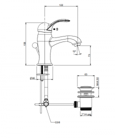 Смеситель для раковины двухвентильный RESP OTELLO хром 340.378.352/А CR