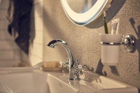 Змішувач для раковини двухвентильний Roca Carmen з донним клапаном ClickClack латунь хром A5A3A4BC00