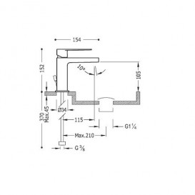 Смеситель для раковины однорычажный Tres Class-Tres врезной хром 20510301