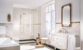 Смеситель для раковины двухвентильный встраиваемый Hansgrohe коллекция Metropol Classic хром/золото 31307090
