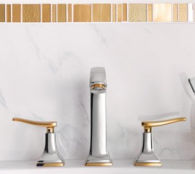 Змішувач для раковини двухвричажний вбудовується Hansgrohe колекція Metropol Classic хром / золото 31331090