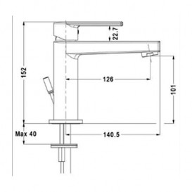 Змішувач для раковини Eurorama Blog з донним клапаном хром 135310C