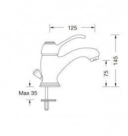 Смеситель для раковины Eurorama Dodo с донным клапаном хром 16310C