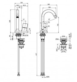 Смеситель для раковины Fima Carlo Frattini Fluid с донным клапаном хром F3851CR