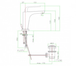 Смеситель для раковины Fiore Kera однорычажный латунь хром 88CR5515