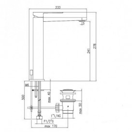 Смеситель для раковины Fiore Kube однорычажный чёрный матовый 100NN8517