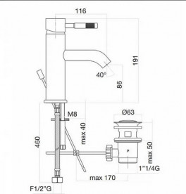 Смеситель для раковины Fiore Xenon однорычажный с донным клапаном хром 44CR5283