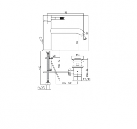 Смеситель для раковины Fiore Xenon однорычажный чёрный матовый 44NN5284