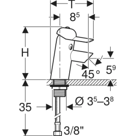 Смеситель для раковины Geberit Bambini однорычажный латунь синий/голубой 116.207.SX.1