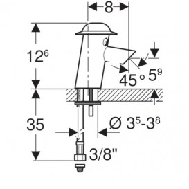 Смеситель для раковины Geberit Bambini питание от батареи желтый/красный/синий 577650000