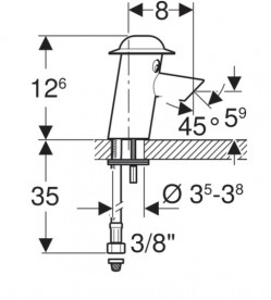 Змішувач для раковини Geberit Bambini харчування від мережі жовтий/червоний/синій  577660000