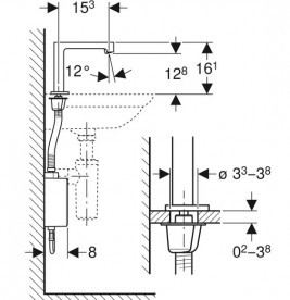 Смеситель для раковины Geberit Brenta электронный с термостатом питание от батареи хром 116.178.21.1