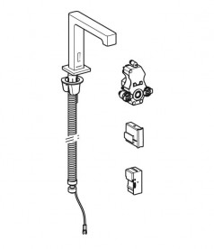 Змішувач для раковини Geberit Brenta електронний з термостатом живлення від мережі хром 116.197.21.1