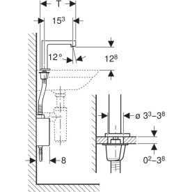 Смеситель для раковины Geberit Brenta питание от сети с функциональным блоком наружного монтажа латунь черный матовый 116.172.14.1