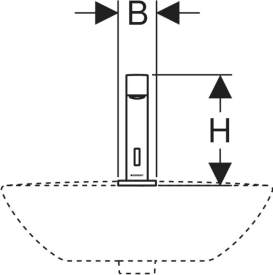 Змішувач для раковини Geberit Brenta живлення від мережі для функціонального блока прихованого монтажу латунь нерж сталь матовий 116.191.SN.1