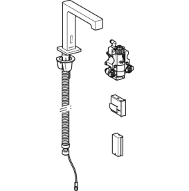 Змішувач для раковини Geberit Brenta живлення від батарей для функціонального блока прихованого монтажу латунь нерж сталь матовий 116.198.SN.1