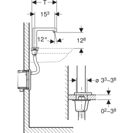 Смеситель для раковины Geberit Brenta питание от генератора для функционального блока скрытого монтажа латунь черный матовый 116.196.14.1