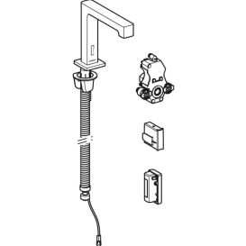 Змішувач для раковини Geberit Brenta живлення від генератора для функціонального блока прихованого монтажу латунь нерж сталь матовий 116.196.SN.1