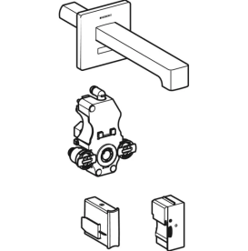 Смеситель для раковины Geberit Brenta питание от сети для функционального блока скрытого монтажа латунь черный матовый 116.292.14.1