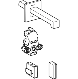 Змішувач для раковини Geberit Brenta живлення від батарей для функціонального блока прихованого монтажу латунь чорний матовий 116.274.14.1
