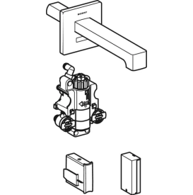Смеситель для раковины Geberit Brenta питание от батарей для функционального блока скрытого монтажа латунь черный матовый 116.278.14.1