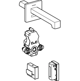 Змішувач для раковини Geberit Brenta живлення від генератора для функціонального блока прихованого монтажу латунь чорний матовий 116.275.14.1