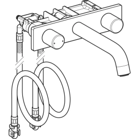 Смеситель для раковины Geberit ONE для функционального блока скрытого монтажа латунь/цинковый сплав черный матовый 116.464.14.1
