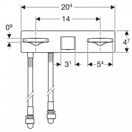 Смеситель для раковины Geberit One настенный встраиваемый двухвентильный хром 116.461.21.1