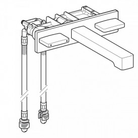 Смеситель для раковины Geberit One настенный встраиваемый двухвентильный хром 116.461.21.1