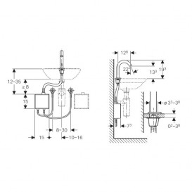 Смеситель для раковины Geberit Piave электронный питание от сети хром глянцевый 116.162.21.1