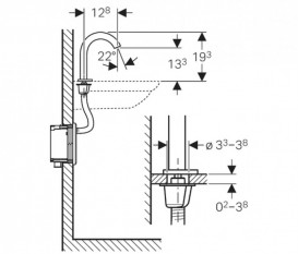 Смеситель для раковины Geberit Piave электронный питание от генератора хром глянцевый 116.186.21.1