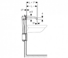 Змішувач для раковини Geberit Piave електронний настінний харчування від батареї хром глянсовий 116.264.21.1