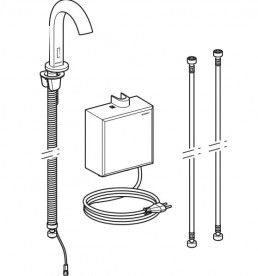 Змішувач для раковини Geberit Piave електронний з термостатом живлення від мережі хром 116.167.21.1