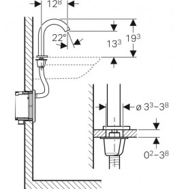 Смеситель для раковины Geberit Piave электронный с термостатом питание от батареи хром 116.188.21.1