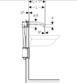 Змішувач для раковини Geberit Piave електронний з термостатом живлення від мережі хром 116.287.21.1