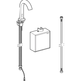 Смеситель для раковины Geberit Piavе питание от батарей с функциональным блоком наружного монтажа латунь черный матовый 116.163.14.1